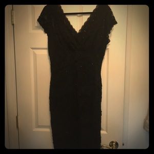 Black beaded cocktail dress